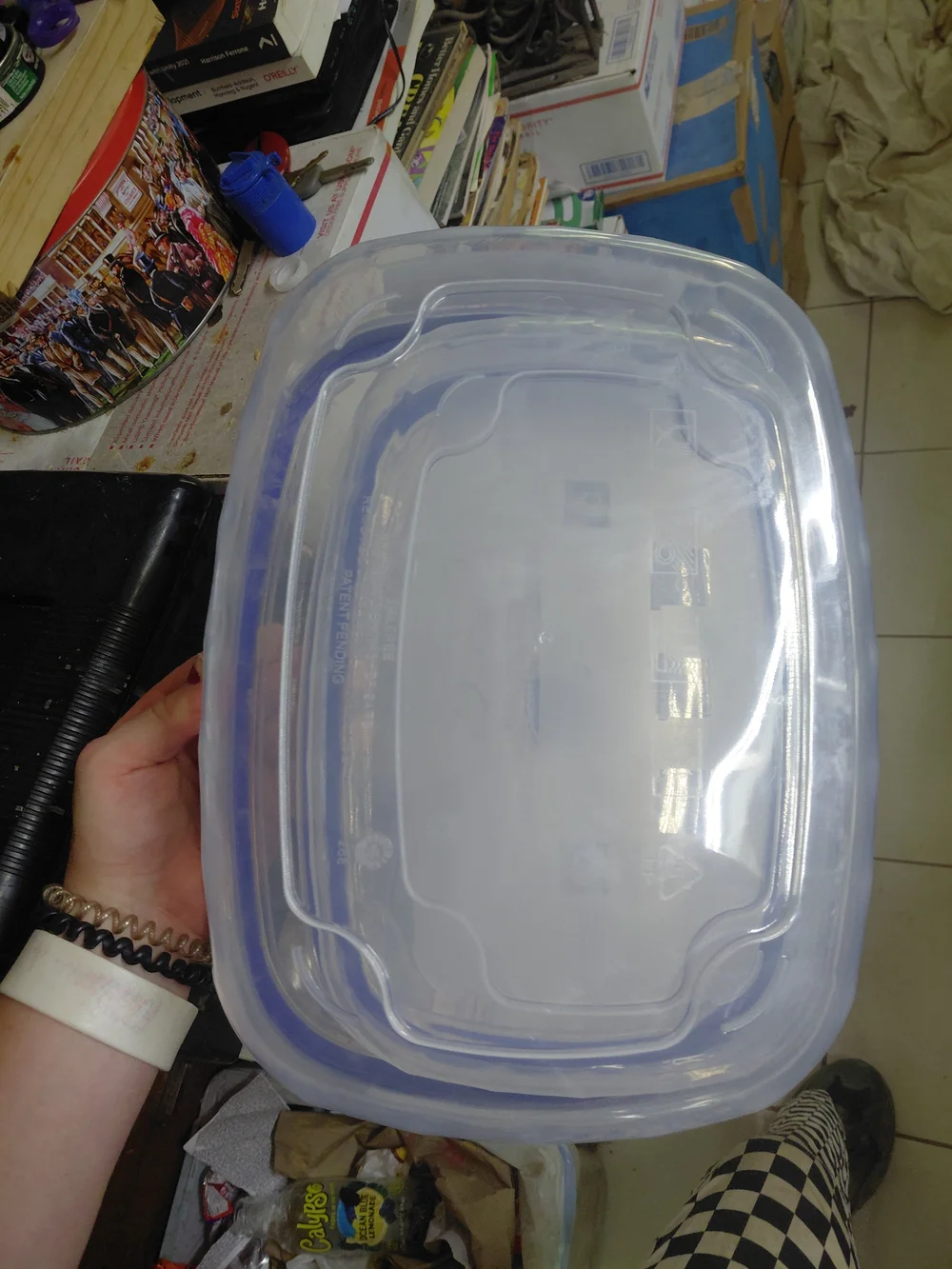 4-piece Kroger BPA-Free Durable Plastic Food Storage Container set featuring a c